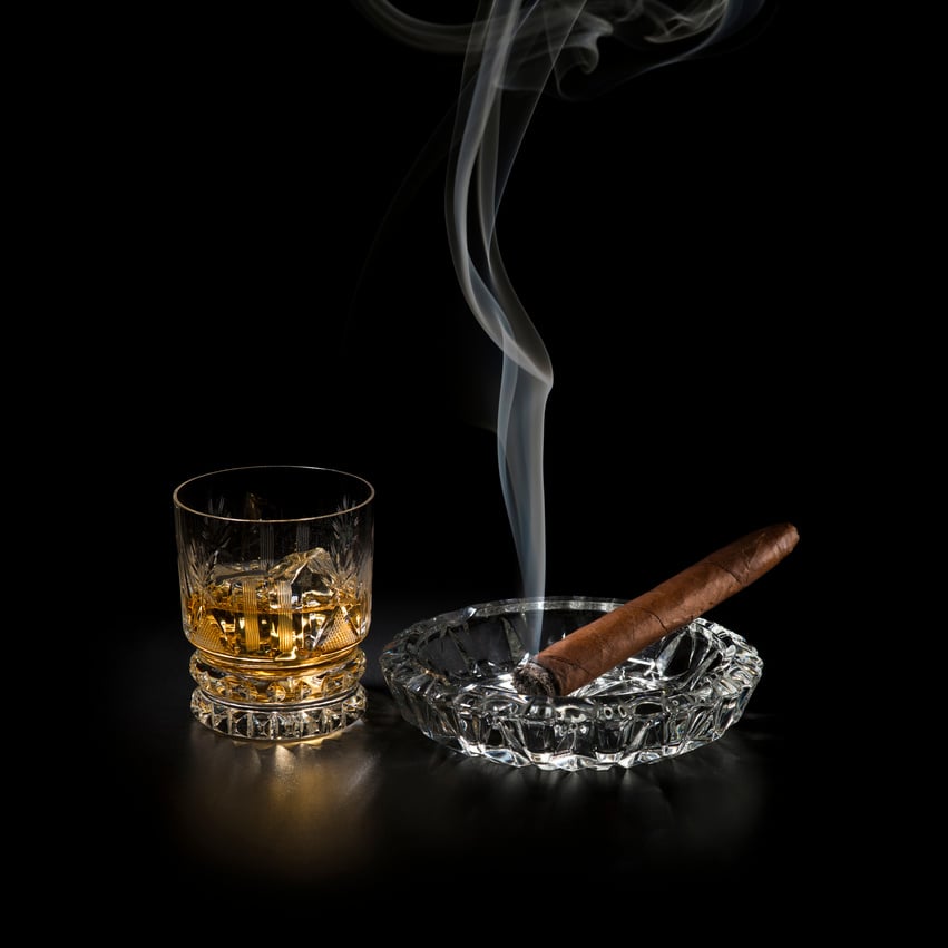 Whiskey and cigar