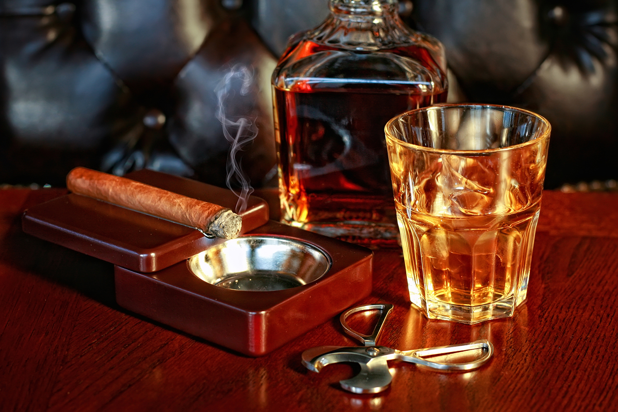 Whiskey and cigar